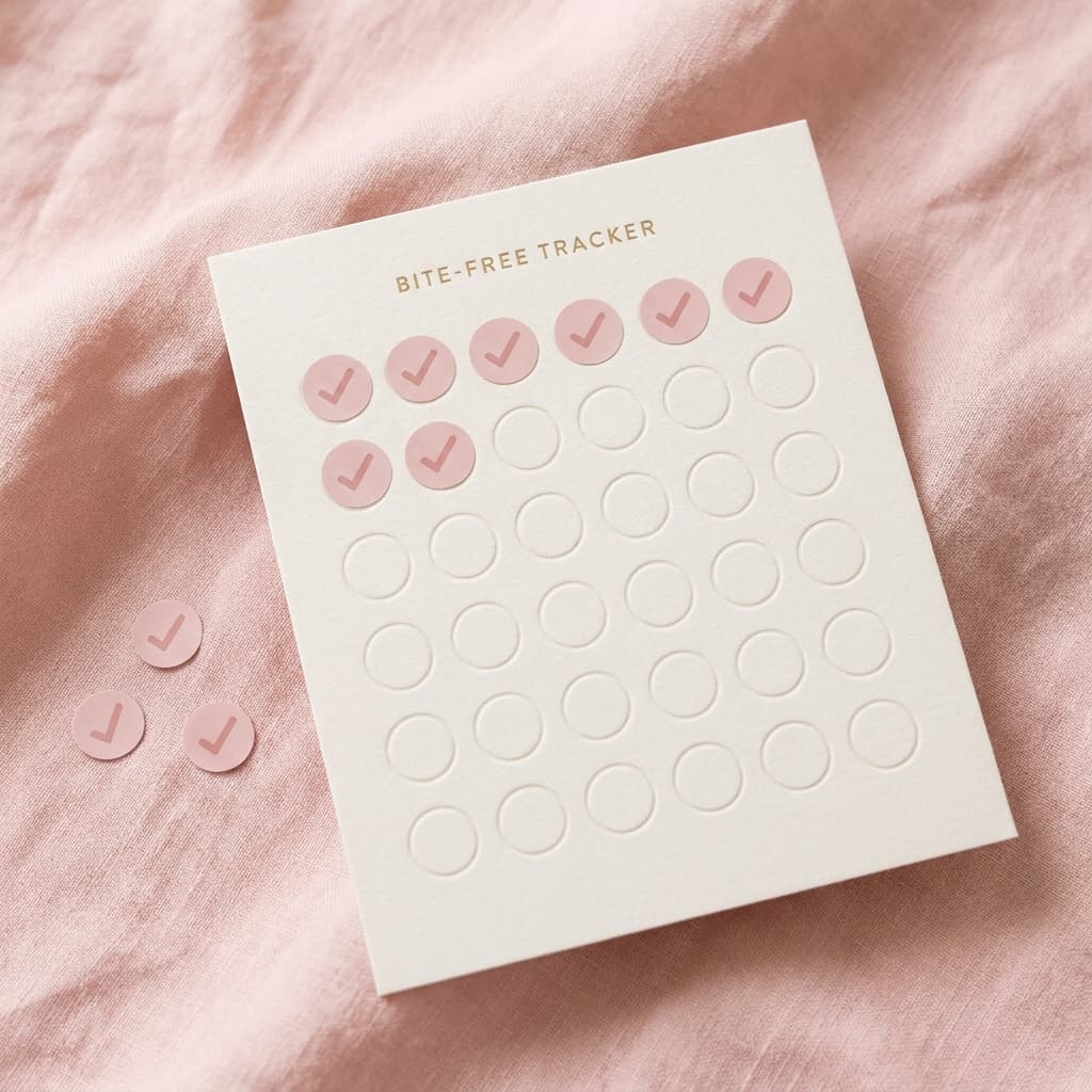 Bite-Free Tracker card + stickers